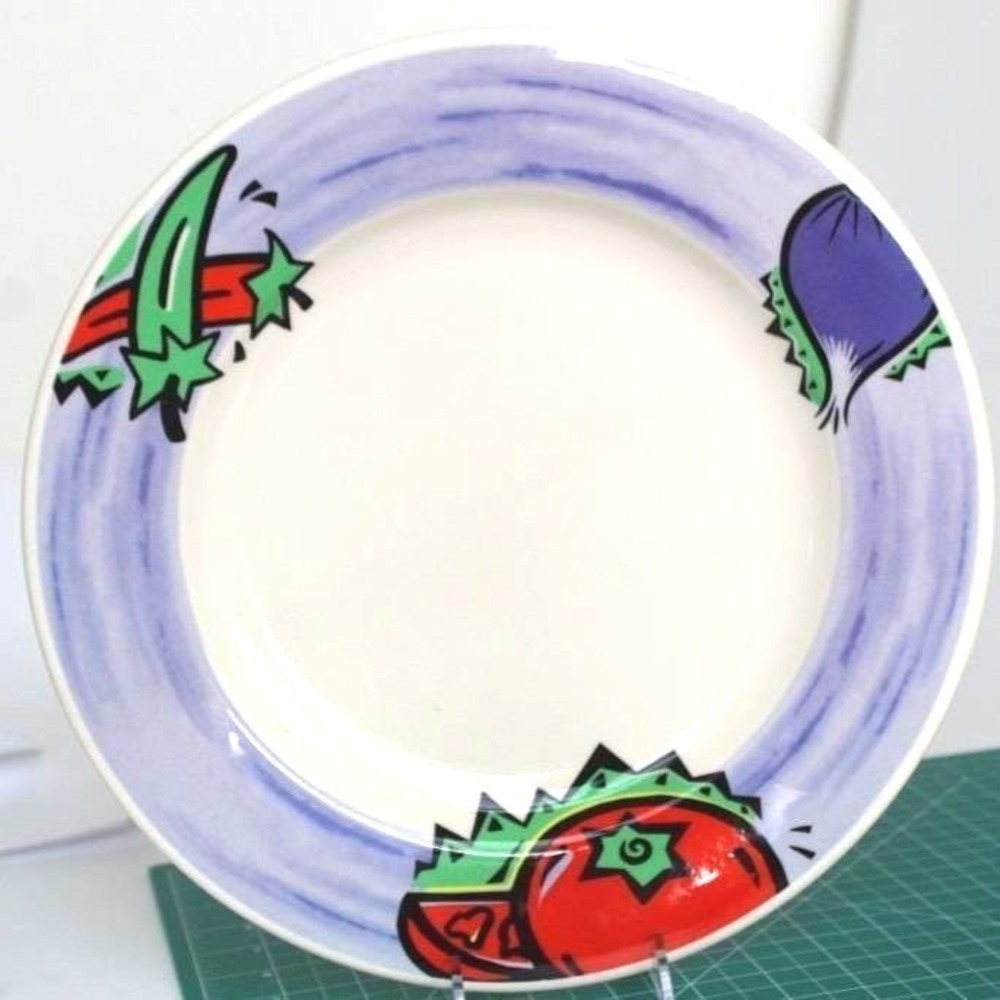 Syracuse China Vegetable Pattern Dinner Plate Ceramic Lavender 12" Made in USA